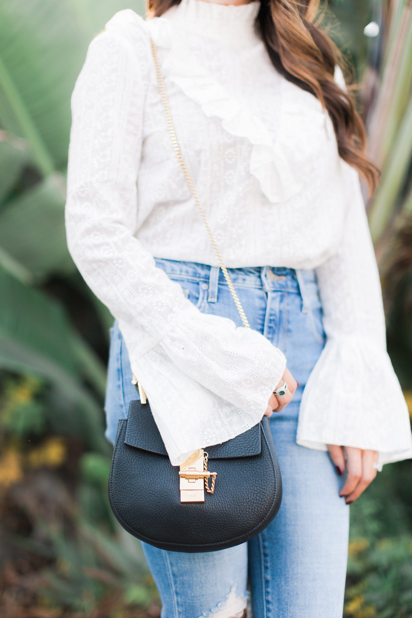 Maxie Elise | White lace top & distressed denim - New Year Resolutions by popular Orange County blogger Maxie Elise