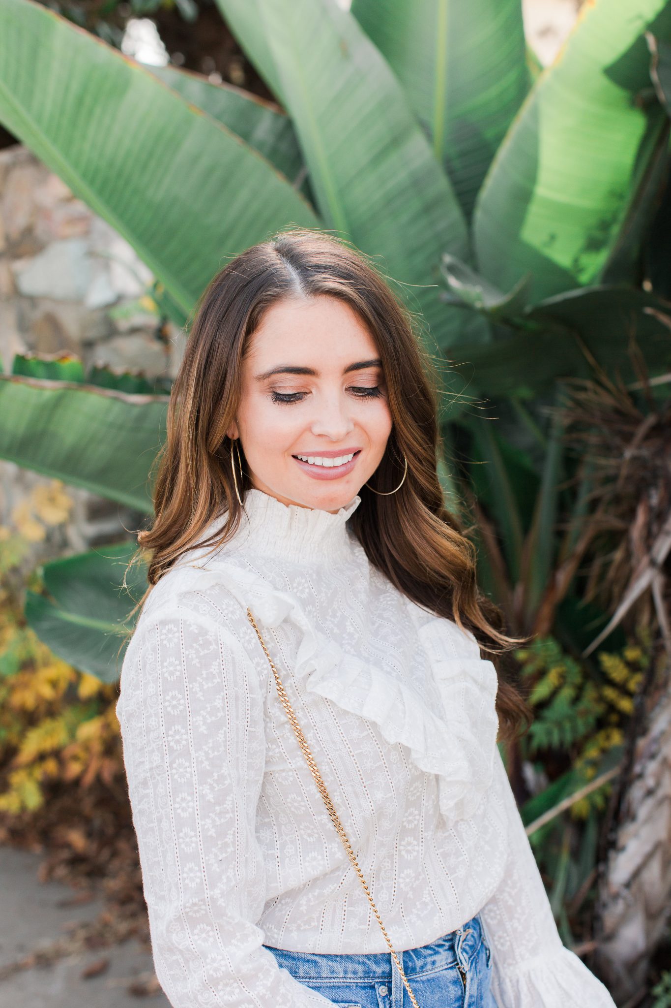 Maxie Elise | White lace top & distressed denim - New Year Resolutions by popular Orange County blogger Maxie Elise