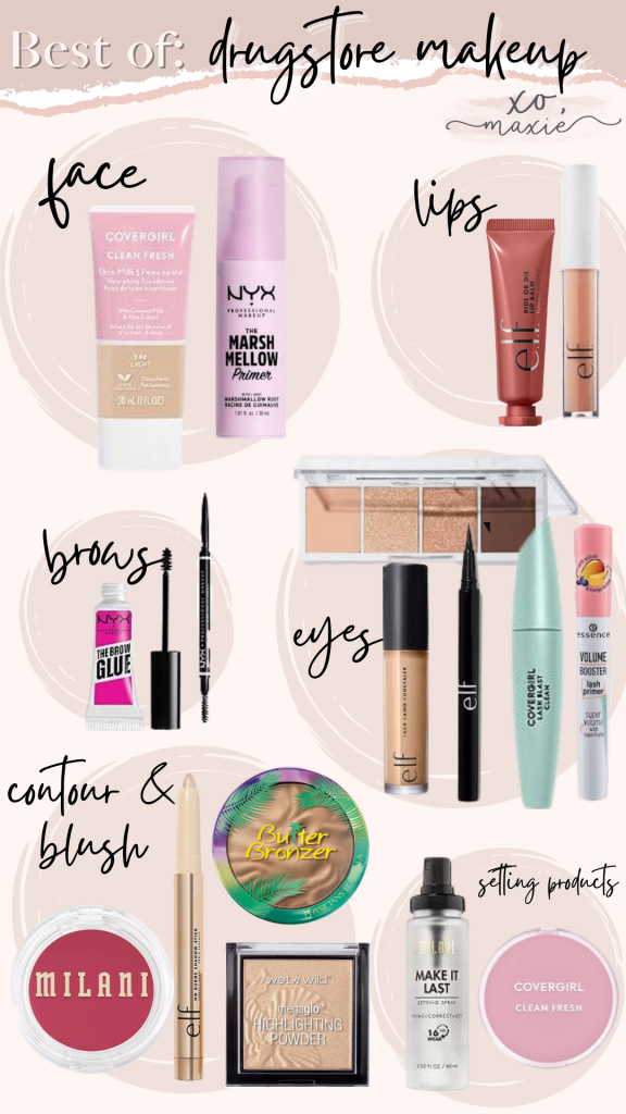 the best drugstore makeup of 2021; target makeup; drugstore makeup; affordable makeup; Maxie Elise