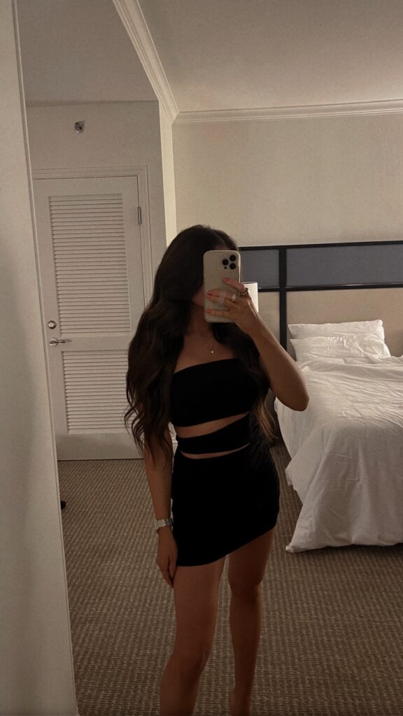 Black clubbing dress with cutouts