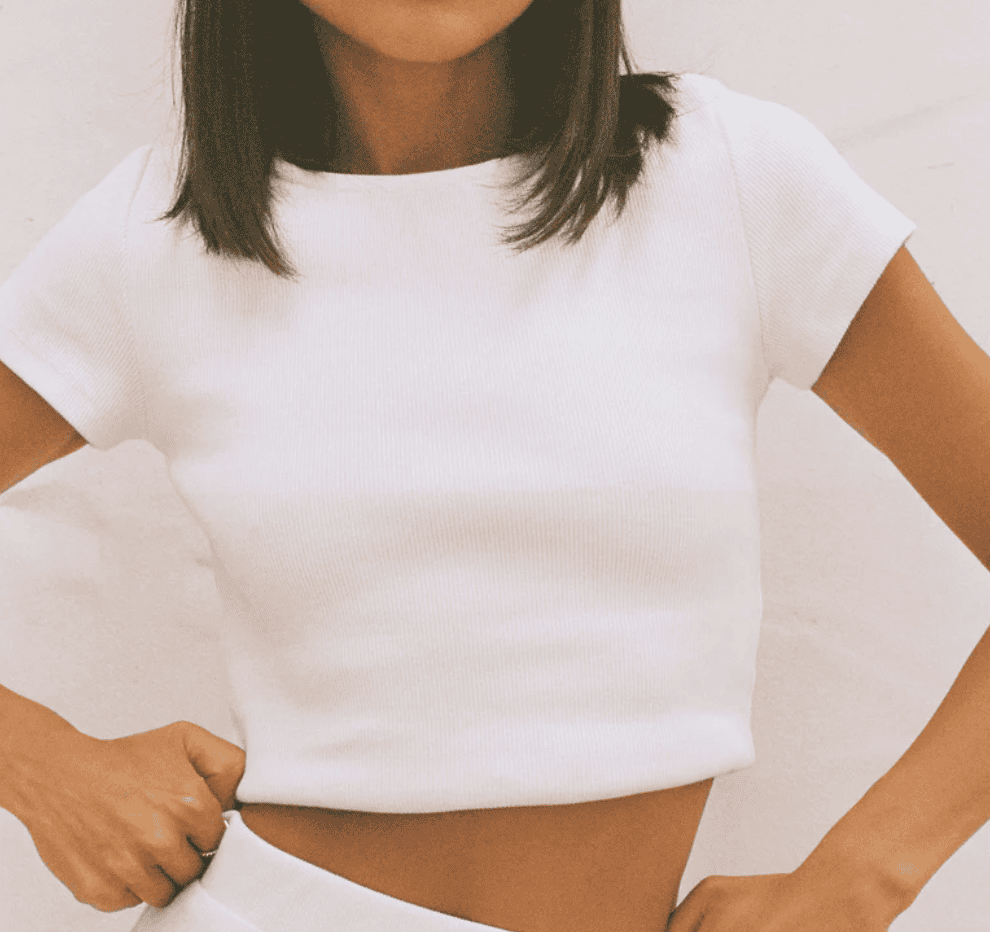 Basic white cropped tee