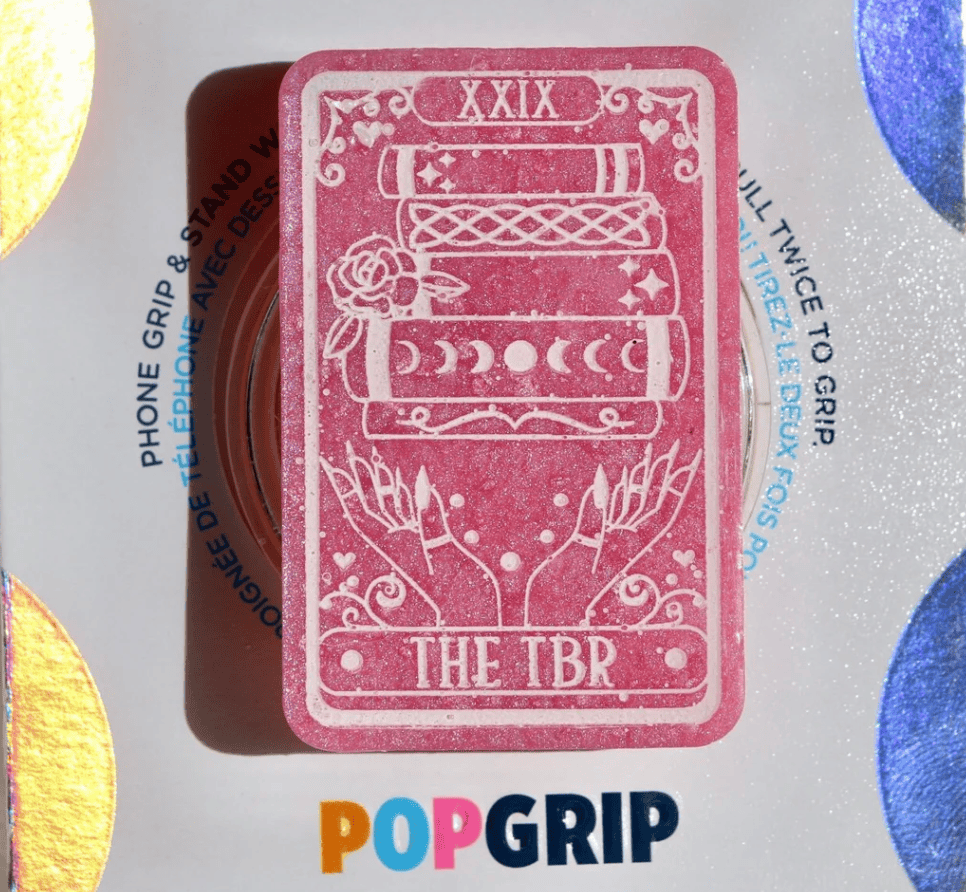TBR Tarot Card Kindle Grip TBR Tarot Card Resin Pink Pearlescent Kindle Grip
