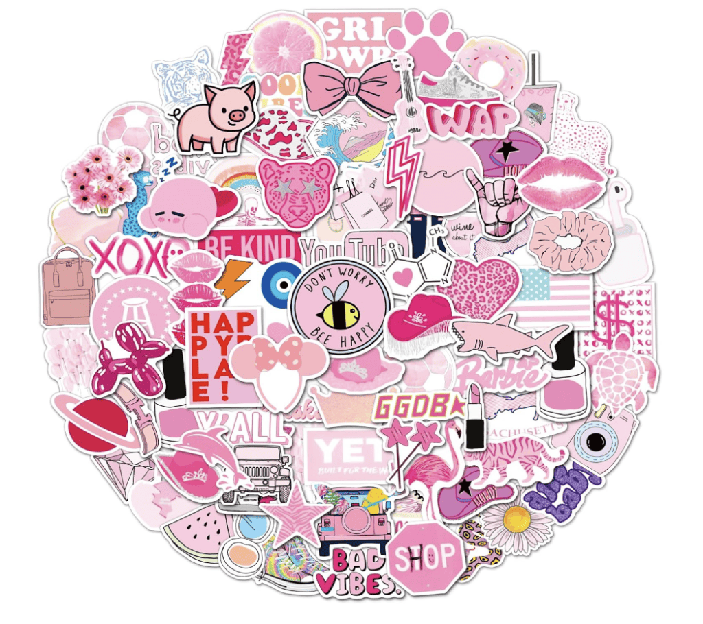 Preppy Stickers Pink Stickers Pack
