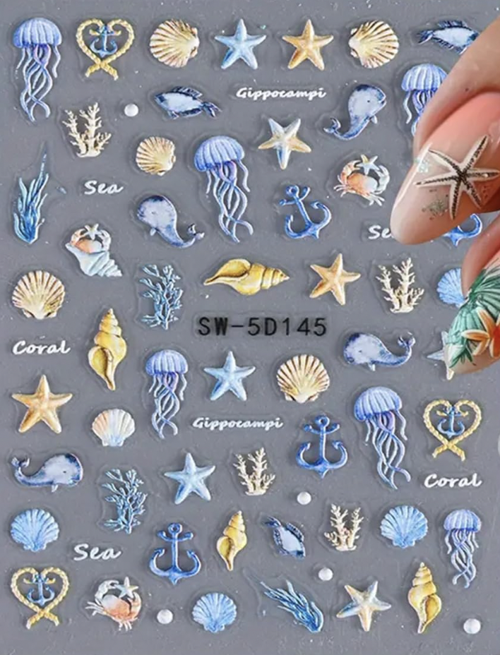 Ocean Life Nail Art Stickers