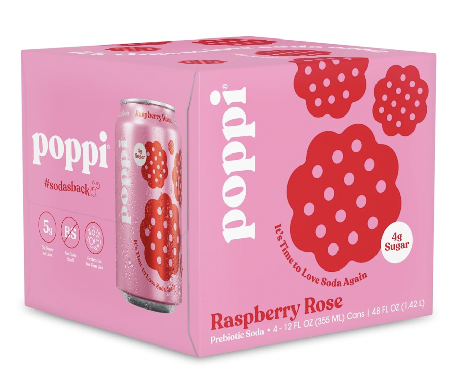 Poppi Raspberry Rose Prebiotic Soda