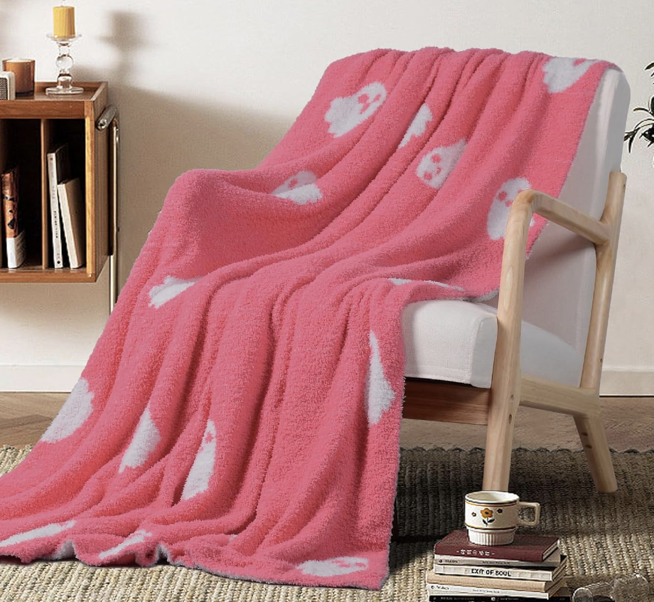 Halloween Pink Ghost Blanket
