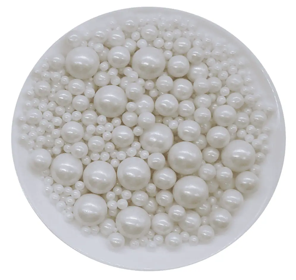 Edible White Sugar Pearls Candy Sprinkles