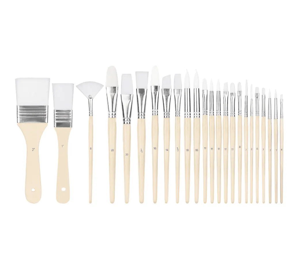 Multi-shaped Polyester Paint Brushes
