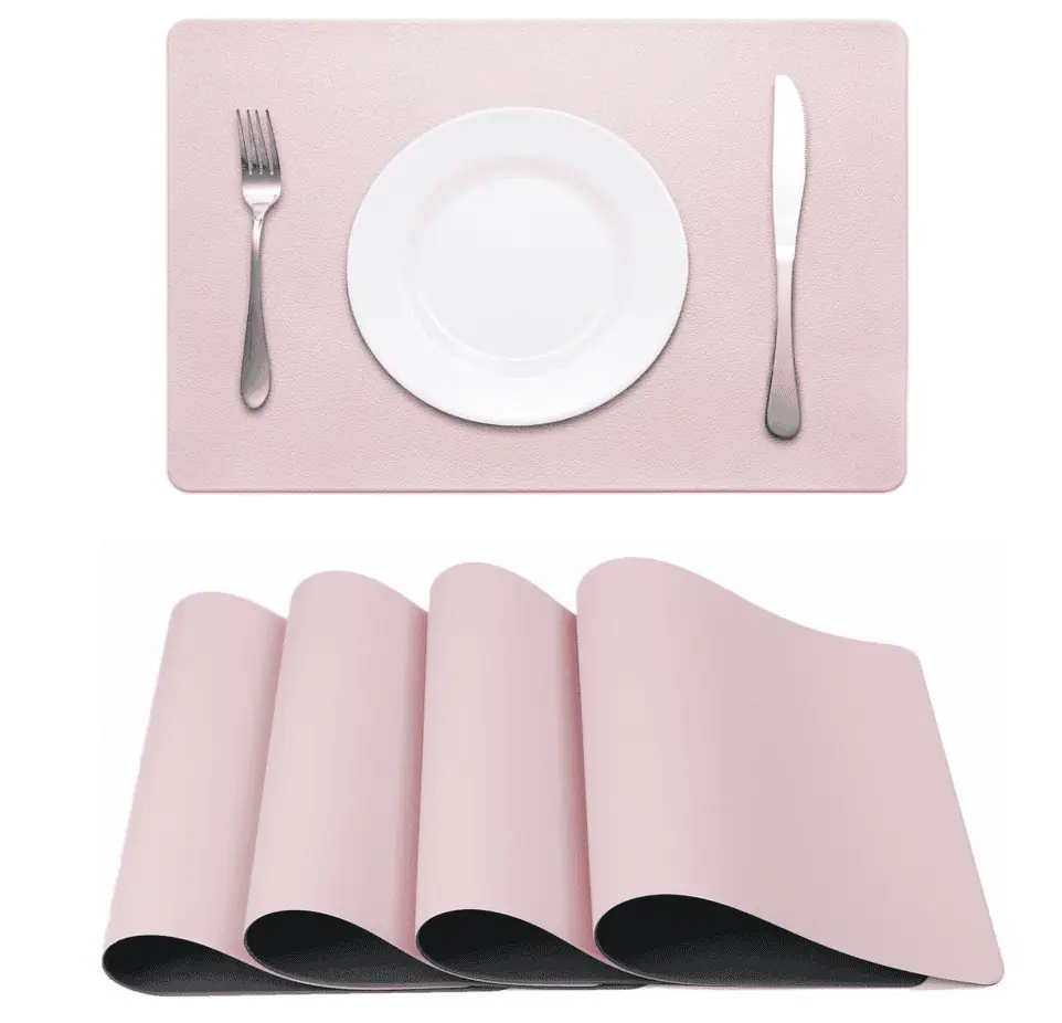 Faux Leather Placemats pink