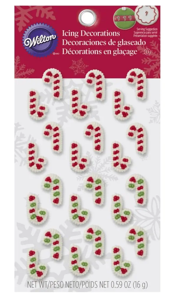 Mini Candy Cane Edible Cupcake Toppers