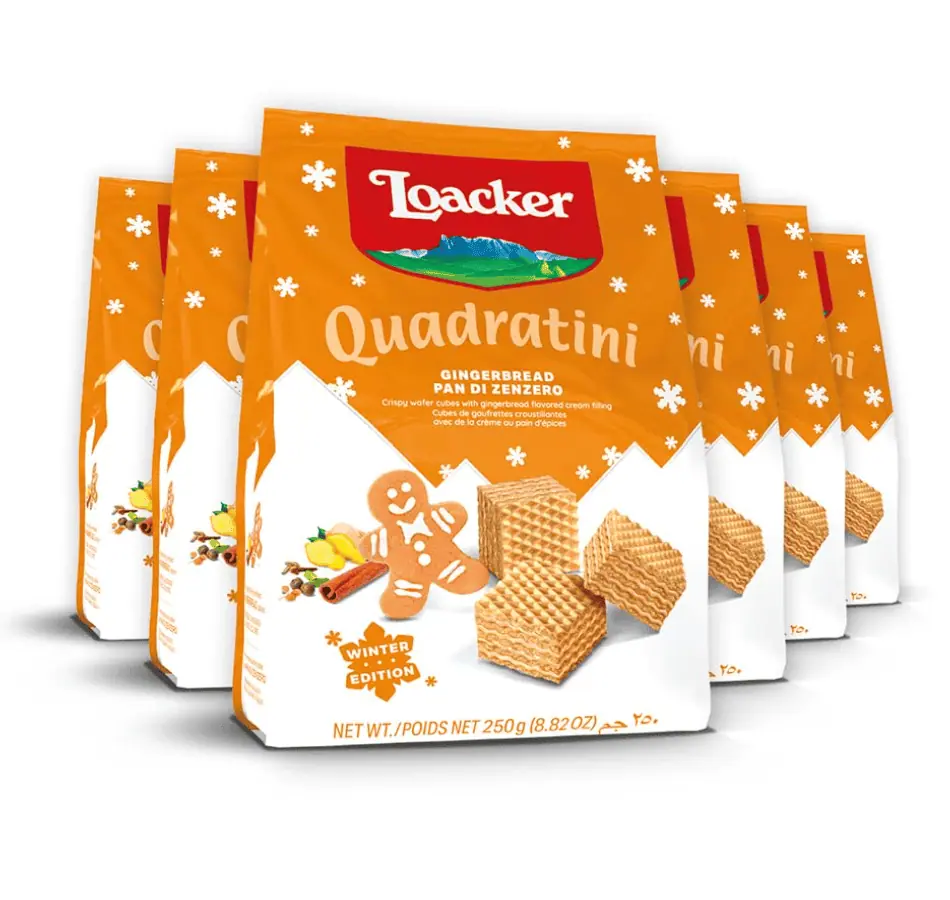 Quadratini Gingerbread Wafer Cookies