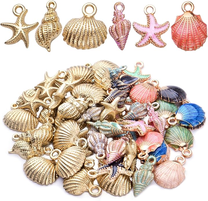 Alloy Ocean Starfish Seashell Charms