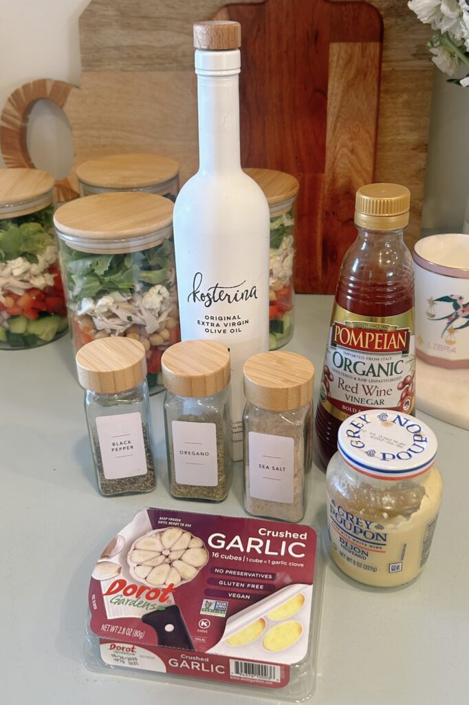 Healthy Greek Salad In A Jar ingredients