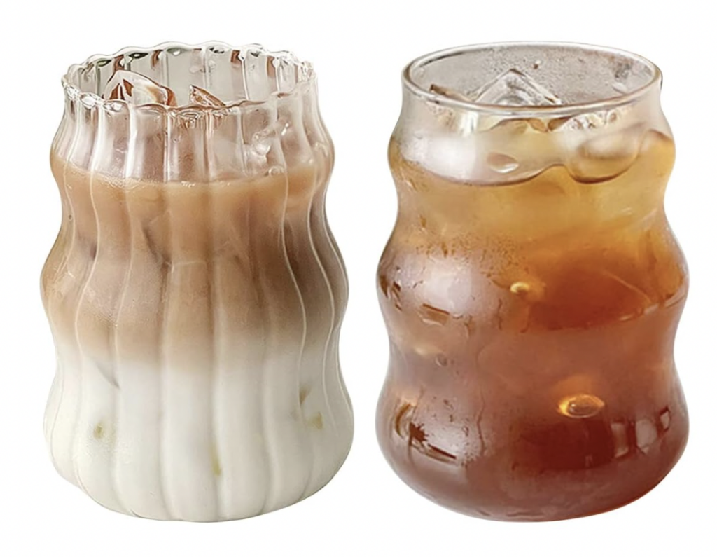  Ribbed Glassware Drinking Glasses