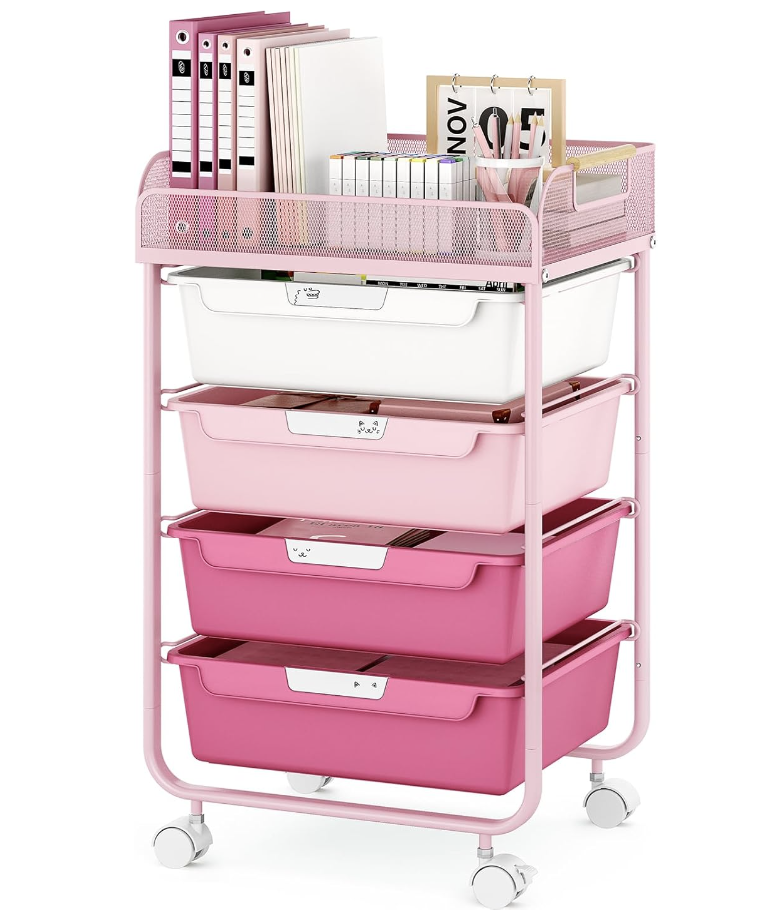 Rolling Cart with 4 Drawers