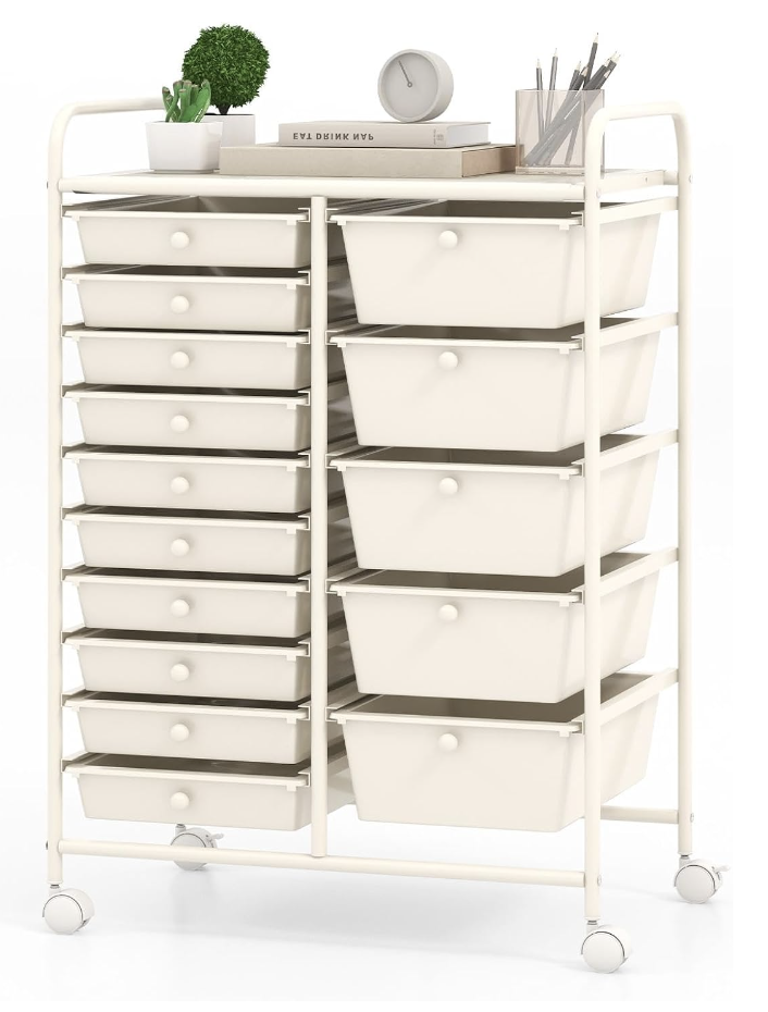 15 Drawers Rolling Cart
