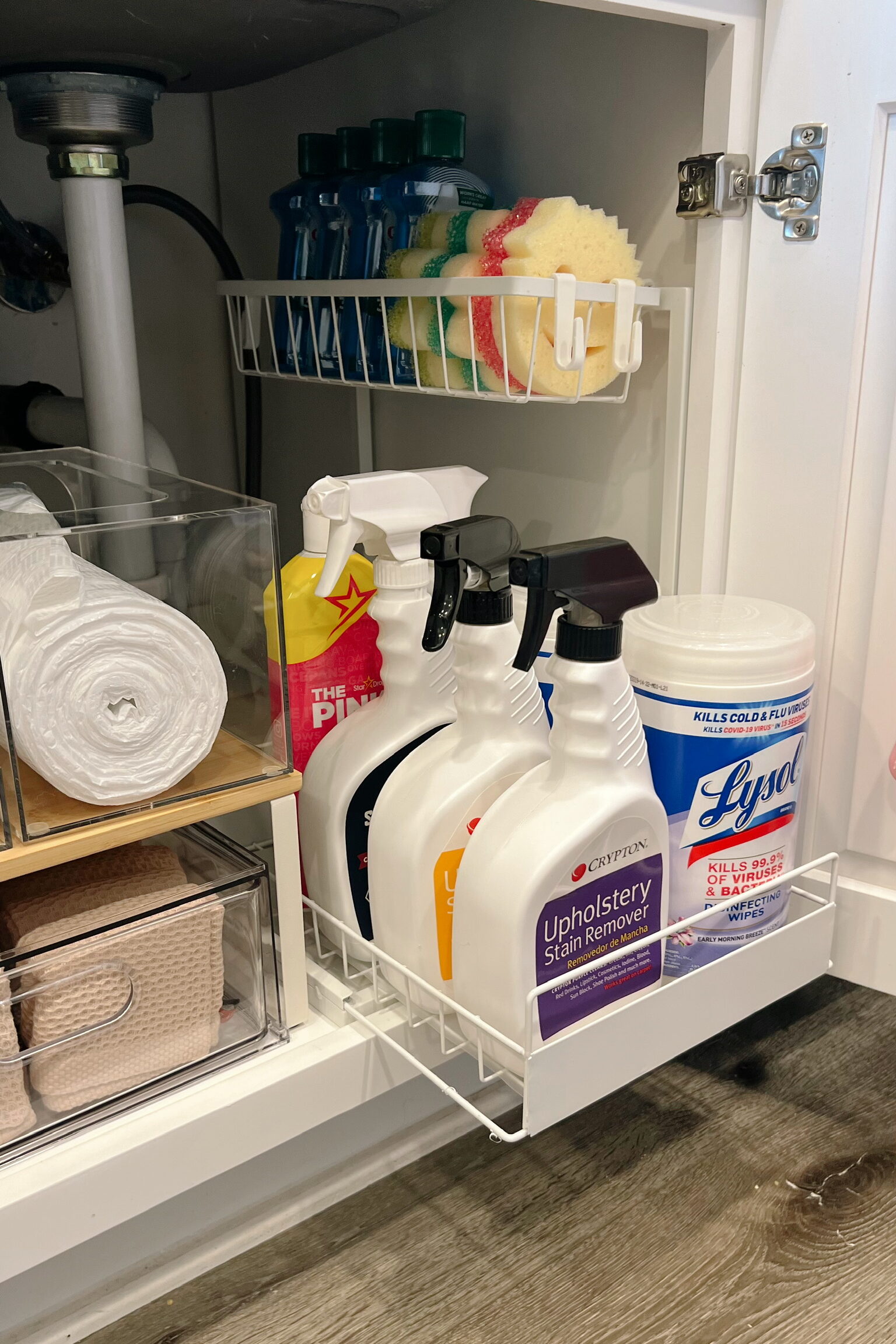 Organized Under the Kitchen Sink Storage