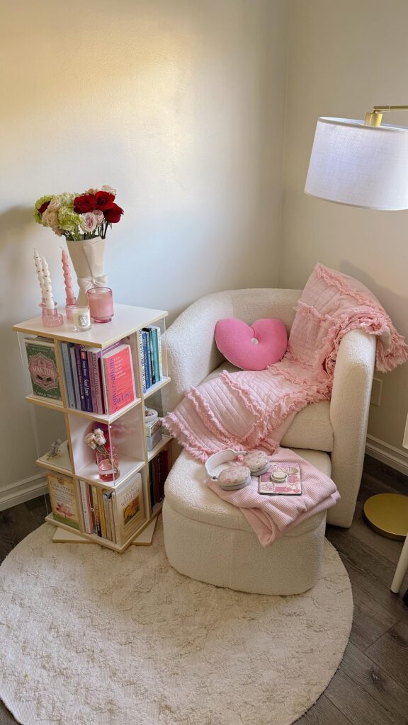 Pink Indoor Reading Nook